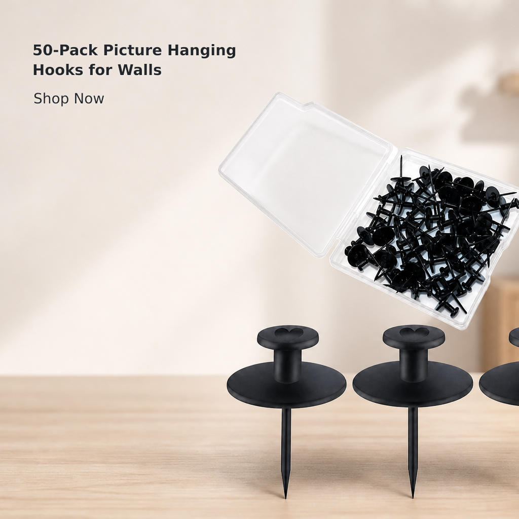 50-Pack Picture Hanging Hooks for Walls