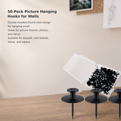 50-Pack Picture Hanging Hooks for Walls